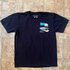 Riot Society x Back To The Future DeLorean Japanese Retrowave Graphic Tee Sz L